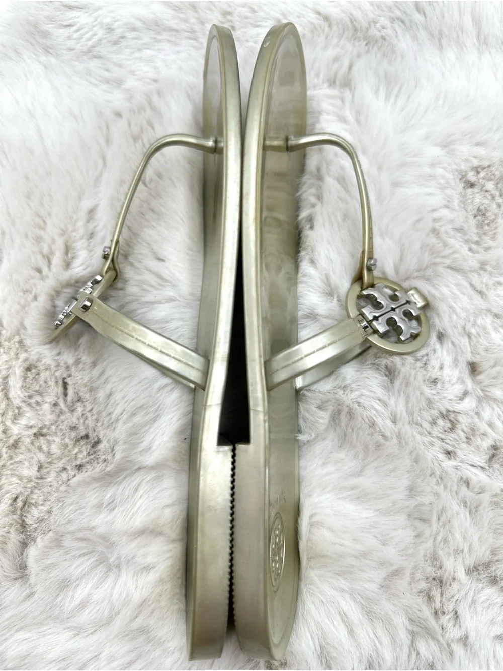 Tory Burch Sandals Gold Miller Jelly size 8 - Picture 8 of 9
